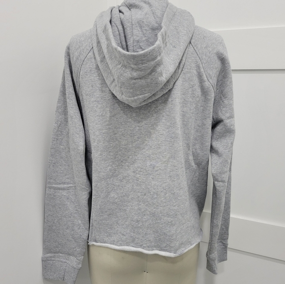Calvin Klein Woman's Fleece Hoodie Logo on Drawstrings Gray Sweatshirt Size L - Picture 3 of 7